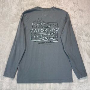 Explore Colorado Outdoor Unisex Long Sleeve Pocket Gray Tee Size M